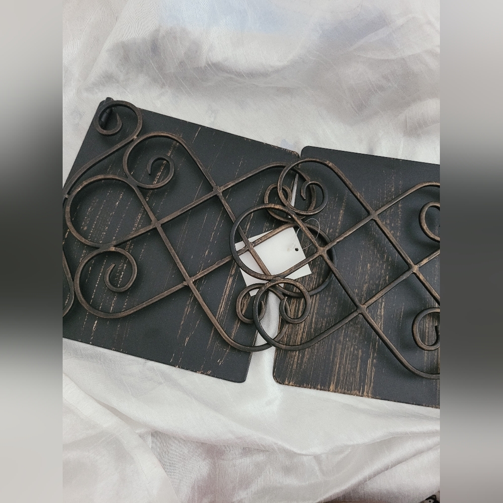 NUEN WELTEN VINTAGE Elegant Black Metal Bookends 1 PAIR - Picture 5 of 6